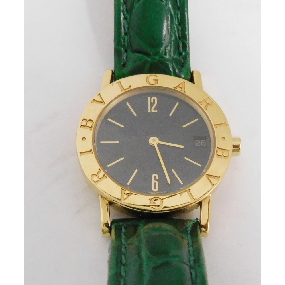 BVLGARI Bulgari BB30GL 18K Case Size 30mm Used Watch Green Band w/ Date